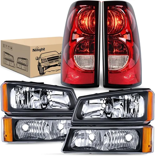 Vista 19 de Nilight Conjunto de luz trasera compatible con Chevy Silverado 1500 1500HD 2500 2500HD 2500 2500HD 3500 2007 Chevrolet Classic OE Style lámpara Lado