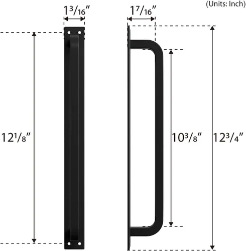 Vista 6 de SMARTSTANDARD 12" Manijas de puerta de granero hechas a mano rústicas antiguas, manija de base larga color negro, para puerta, cobertizo, garaje