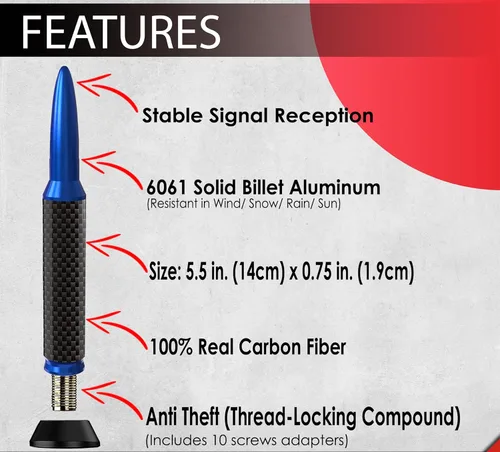 Vista 46 de ICBEAMER 3 inch / 76 mm MINI Mexican Mexico Flag Automotive Antenna with Internal Copper Coil Universal Fit AM/FM Radio Antenna Replacement