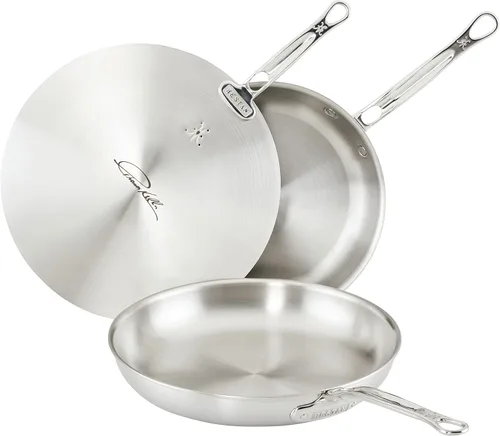Vista 23 de Thomas Keller Insignia by Hestan - Juego de sartenes de acero inoxidable, compatible con placa de inducción, 11 pulgadas y 12.5 pulgadas