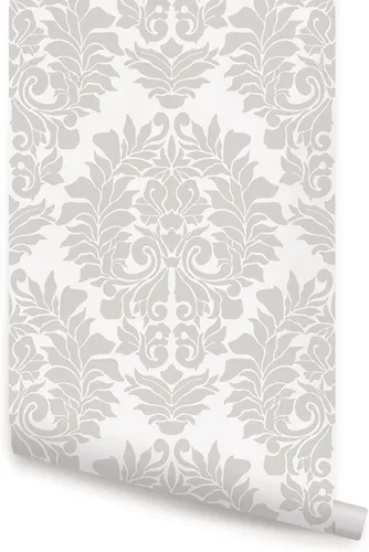 Vista 11 de Simple Shapes Papel tapiz clásico de damasco, despegar y pegar (hoja individual de 2 x 5 pies, rosa rubor)