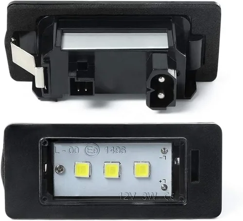 Vista 5 de Gempro 2 piezas de luz LED para placa de matrícula BMW 1 3 5 Series E82 E88 E90 E91 E92 E93 E39 E60 E61 X1 X3 X5 X6, alimentado por 3SMD xenón
