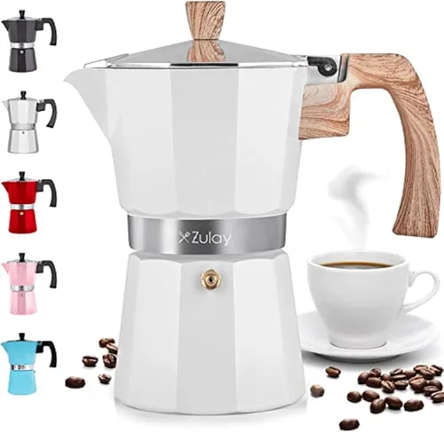 Vista 20 de Zulay Moka Pot - Cafetera de Espresso para Estufa, a prueba de fugas, acero inoxidable, fácil de limpiar, mango y perilla resistentes al calor