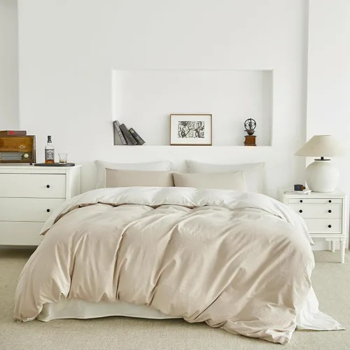 Vista 8 de SUSYBAO - Cobertor tipo duvet de 3 piezas, 100% de algodón natural, tamaño Queen, 1 cobertor con 2 fundas para almohada, calidad de lujo, ultra