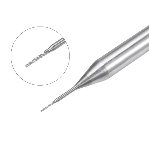 Vista 3 de uxcell 10 Uds 0.012 in Carburo End Mill Grabado Fresa Fresa CNC Router Bits para máquina PCB, vástago de 1/8