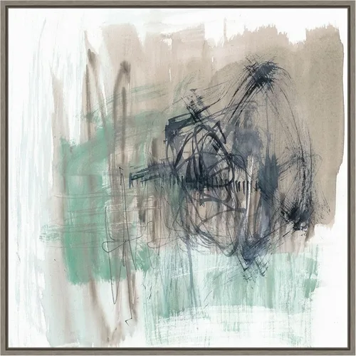 Vista 8 de Amanti Art Framed Canvas Wall Art 16x16 Scribble Scrabble I by Jennifer Goldberger, Framed Wall Art Canvas, Abstract Artwork, Traditional Decor