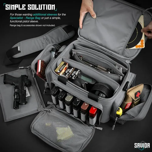 Vista 30 de Savior Equipment Funda táctica 600D para arma de fuego, funda suave con parche reflectante para bolsa de gama Specialist Series, cremalleras