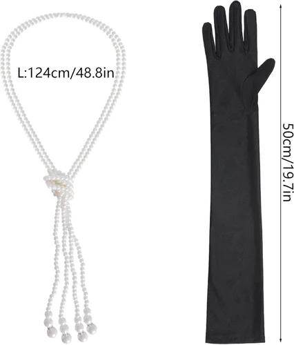 Vista 3 de choyaxo Juego de tocado de flapper de los años 20, tocado de los años 20, tocado de gran Gatsby para mujer