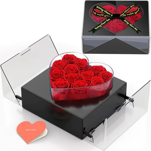 Forever Flowers Rosas preservadas en una caja - Flores eternas - Flores preservadas Ramo de rosas rojas - naturales Ramo De Flores Eternas Rosas