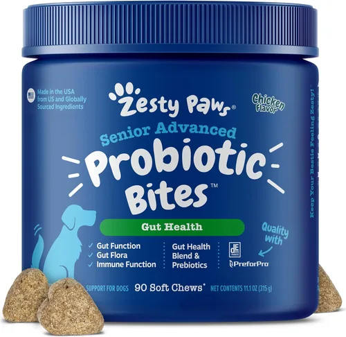 Vista 11 de Zesty Paws Probiótico para perros – Probióticos para la flora intestinal, salud digestiva, diarrea ocasional y soporte intestinal – Clínicamente