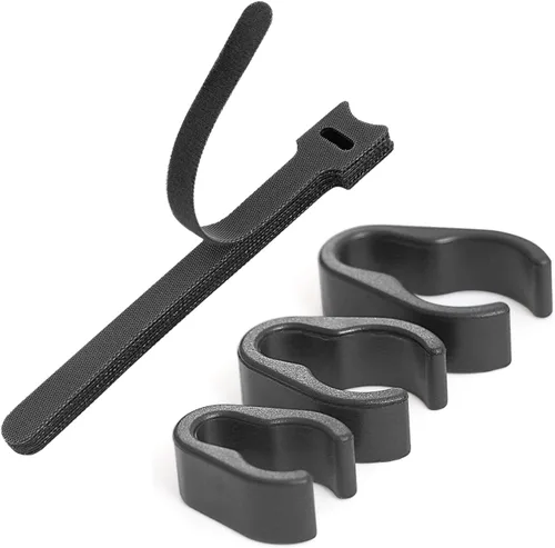 Vista 2 de Pinzas para cable de soporte de micrófono, abrazadera de plástico para poste de pluma, varios tamaños con bridas (32 unidades)