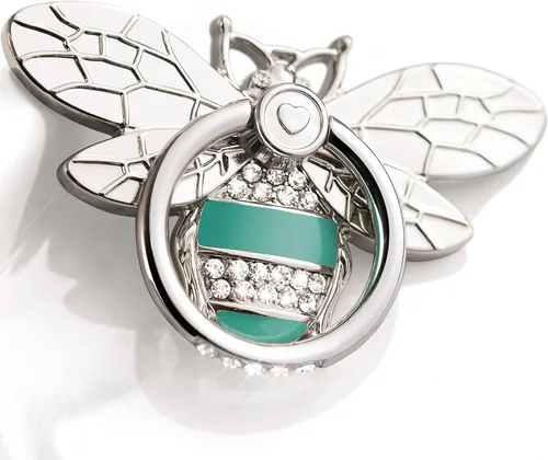 Vista 10 de Allengel Bee Phone Ring Holder Finger Kickstand with Crystal, Cute Phone Ring Grip Holder for iPhone or Smartphone Cases, Gold Purple