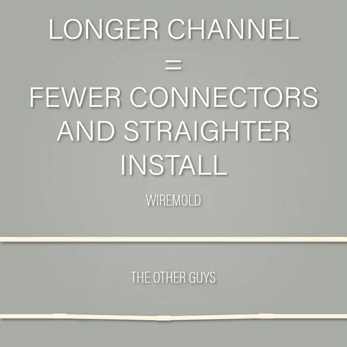 Vista 8 de Legrand Wiremold C100 Cordmate - Kit de cubierta de cable de 9 pies, organizador para pared, capacidad para 1 cable o cable, marfil (1 unidad)