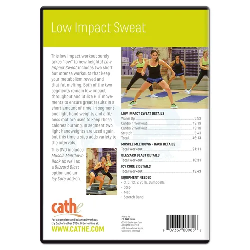 Vista 2 de Cathe Friedrichs ICE Low Impact Sweat Workout DVD For Women - Use This Fat Burner DVD For Cardio Aerobic Conditioning Weight Loss Burn Fat and To