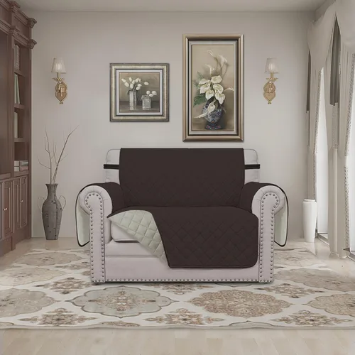 Vista 499 de Easy-Going - Funda reversible para sofá reclinable, resistente al agua, protector de muebles con correas elásticas, para mascotas y niños