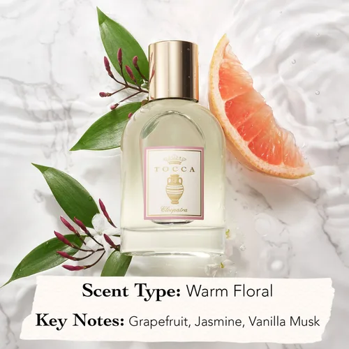 Vista 4 de Tocca Cleopatra Aceite corporal seco perfumado, 3.4 onzas líquidas, fragancia corporal Olio Sublime Profumato con pomelo, jazmín y almizcle