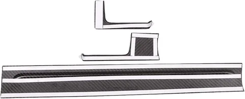 Vista 7 de YIWANG Cubierta de panel de consola central de automóvil de fibra de carbono 100% real, 3 piezas para Porsche Cayenne 2018-2020 conducción a