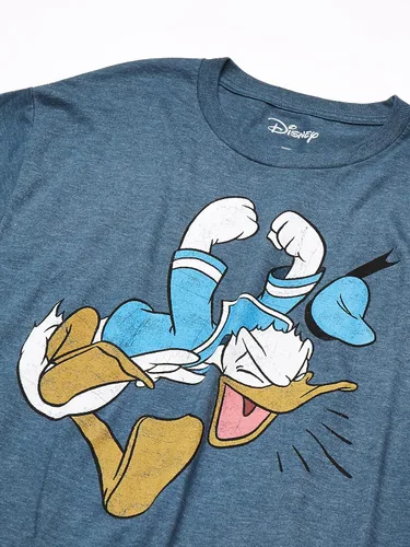 Vista 2 de Disney Camiseta tamaño matrimonial de Donald Duck Tantrum para hombre, Azul Patchwork