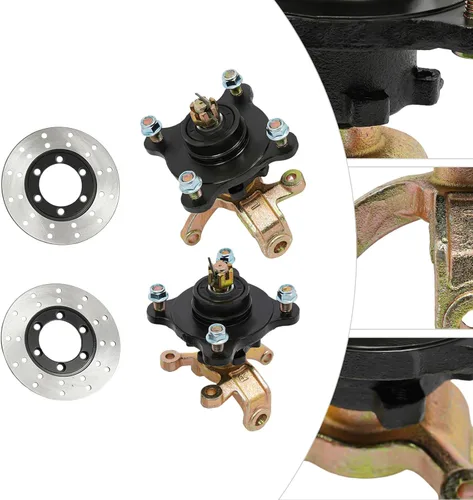 Vista 3 de Conjunto de espinillas de dirección del cubo de rueda delantera y rotores de disco de freno para 125 cc 150 cc 200 cc 250 cc ATV/Kart de 4
