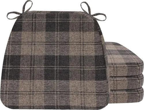 Vista 125 de AAAAAcessories - Cojines para silla en forma de D, 2" de espesor, almohadillas para sillas de comedor con lazos y removibles, cubierta lavable a