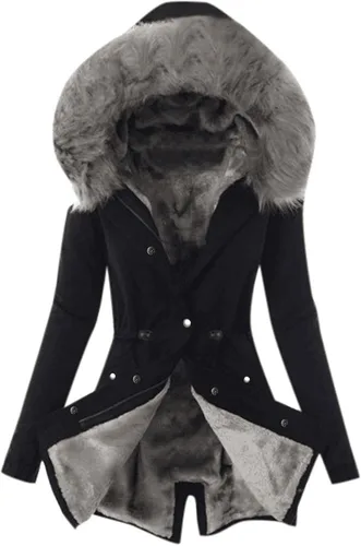 nerohusy Parkas gruesas con capucha para mujer, chaquetas de forro polar de piel sintética con bolsillos, parkas, abrigos largos de invierno 2022