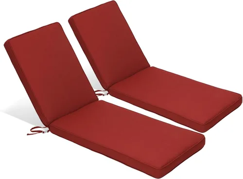 Vista 17 de Aoodor Juego de 2 cojines para tumbona de patio de 72 x 21 x 3 pulgadas, fundas de tela de olefina con espuma de esponja