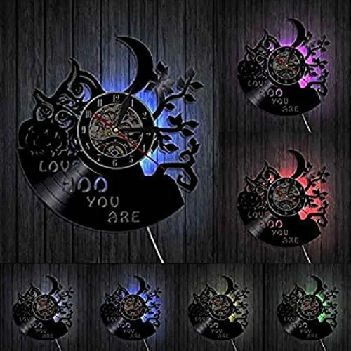 Vista 2 de Reloj de pared con disco de vinilo para colgar en la pared, diseño vintage, moderno, 12 pulgadas, 11.8 in