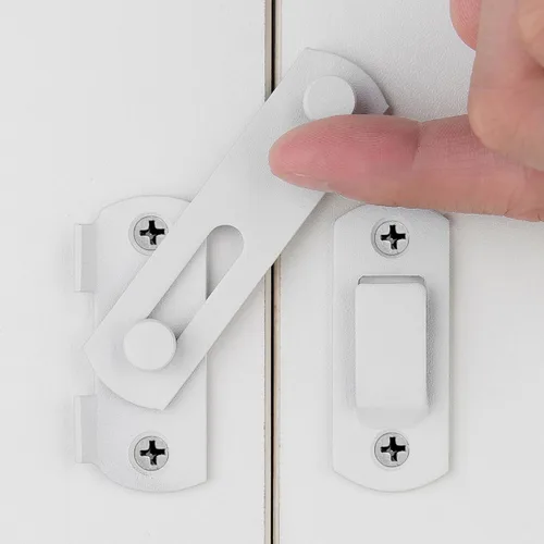 Vista 14 de Paquete de 5 pestillos para puerta de granero, 2.75 x 2.02 pulgadas, pestillo abatible de acero inoxidable blanco mate para puerta y puertas