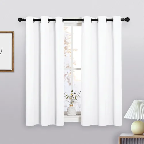 Vista 70 de KGORGE - Cortinas opacas grises para dormitorio 2 paneles, 42 x 63 pulgadas con ojales, cortinas de oscurecimiento de habitación con aislamiento