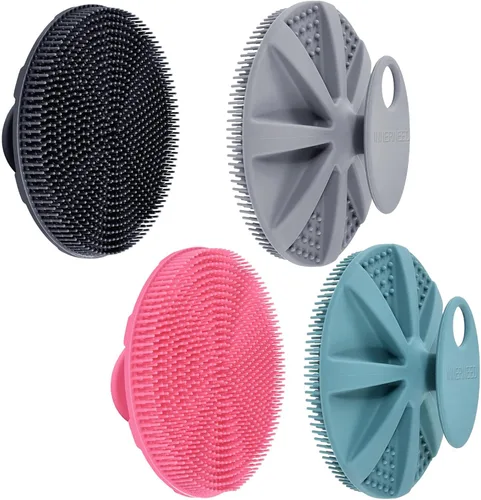 Vista 16 de INNERNEED - Cepillo de ducha de silicona suave de grado alimenticio para el cuerpo, cepillo de limpieza manual, exfoliante suave y hace espuma bien