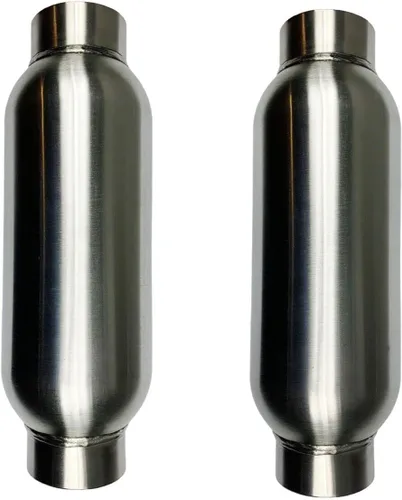 Par de 2.5" Entrada/Salida - 12" Longitud Silenciador Resonador de Escape SS