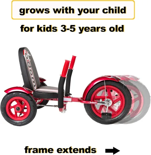 Vista 5 de Mobo Mity Sport Safe Tricycle. Toddler Big Wheel Ride On Trike. Pedal Car, Red Large