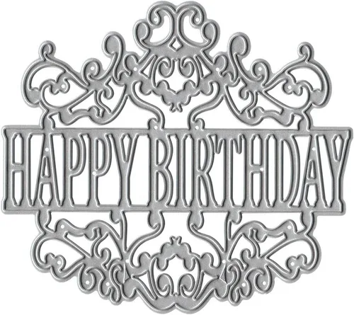 Vista 7 de Troqueles de corte de letras curvadas de cumpleaños para hacer tarjetas, troqueles de feliz cumpleaños, palabras de cumpleaños, marco de troqueles