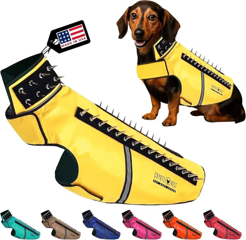 Vista 41 de CoyoteVest SpikeVest - Chaleco de arnés para perro, accesorios reflectantes para perros con picos para proteger a tu mascota de ataques de Raptor