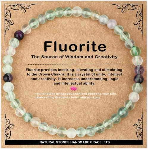 Vista 11 de AD Beads 4mm6mm8mm10mm Handmade Bracelet - Natural Gemstone for Peace and Tranquility - Meditation, Yoga, Healing and Energy Gift for Unisex