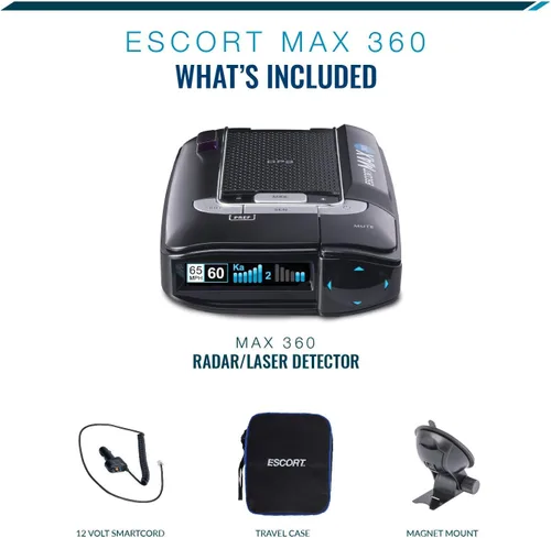 Vista 9 de Detector de radar láser Escort MAX 360 - GPS, alertas direccionales, antena dual delantera y trasera, conectividad Bluetooth, alertas de voz