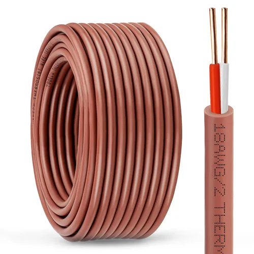 Vista 15 de Cable de termostato – 18/2 10 pies de cobre sólido 18AWG 2 conductores cable de circuito de alimentación para equipos de calefacción y aire