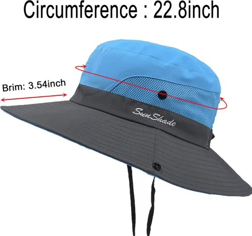 Vista 3 de NPJY Sun Hat for Men Women 3 Wide Brim UPF 50+ Fishing & Bucket & Beach Hats