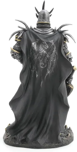 Vista 5 de Veronese Design Litch King blindado de 10" con gran espada escultura de resina acabado pintado a mano