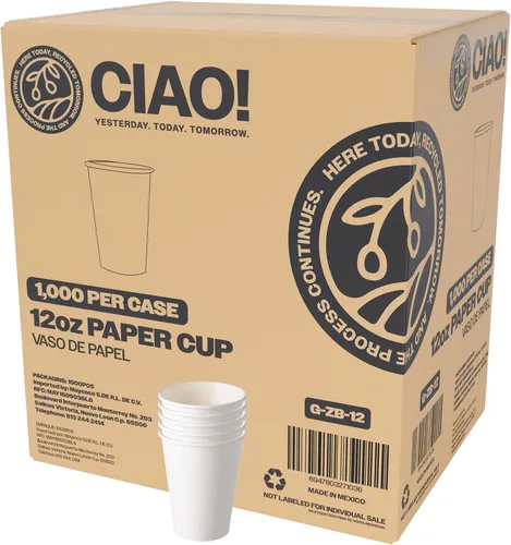 Vista 11 de CIAO! Taza de papel blanco desechable de 4 onzas, 63 mm de diámetro, 2,000