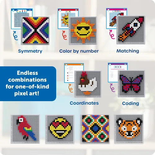 Vista 4 de Learning Resources STEM Explorers Pixel Art Pro - Pensamiento crítico, manipuladores matemáticos, habilidades de resolución de problemas, bloques