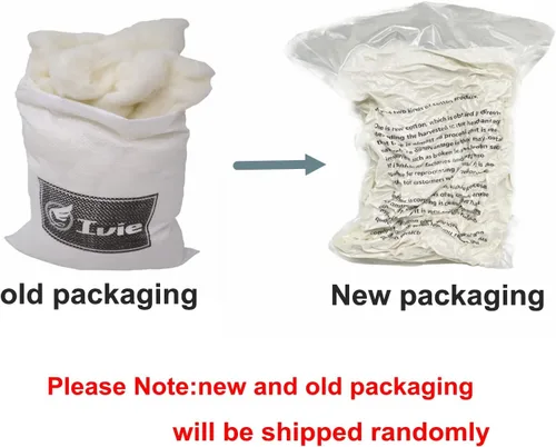 Vista 2 de Ivie Fibra de bateo de algodón orgánico de lujo blanco natural para relleno (algodón peinado 1lb)