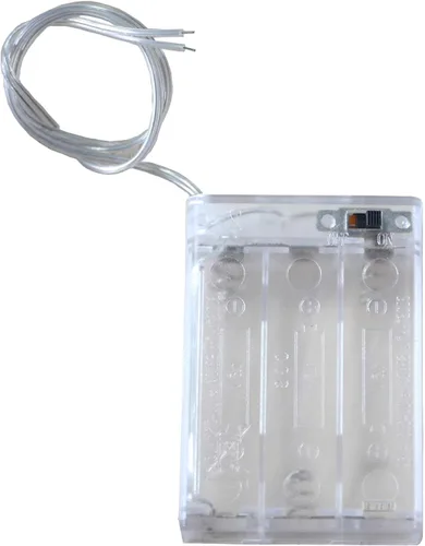 Vista 4 de Paquete de 4 soportes de batería AA con interruptor, soporte de batería de 4.5 V con interruptor, 3 soportes de batería AA de 1.5 V con cables e