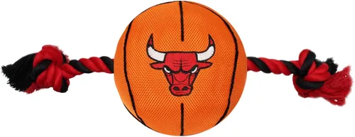 Vista 14 de NBA Atlanta Hawks - Juguete de baloncesto resistente de nailon para mascotas con cuerdas de remolcador y chirriador