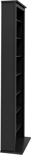 Vista 8 de Prepac - Gabinete estrecho para almacenamiento de medios, torre delicada, color negro Cerezo/Negro