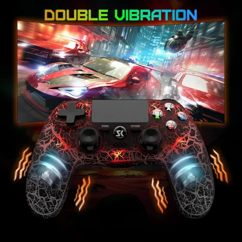 Vista 3 de CHENGDAO Controller for PS4, Wireless Controllers for PlayStation 4/Pro/Slim, Remote Control with Adjustable RGB Light/1000mAh Battery/6-Axis Motion