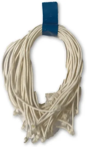 Vista 13 de Cuerdas elásticas gourmet; 6 pulgadas blancas resistentes; bolsa a granel de 3,000 lazos (75 paquetes de 40/paquete) (3000, blanco)