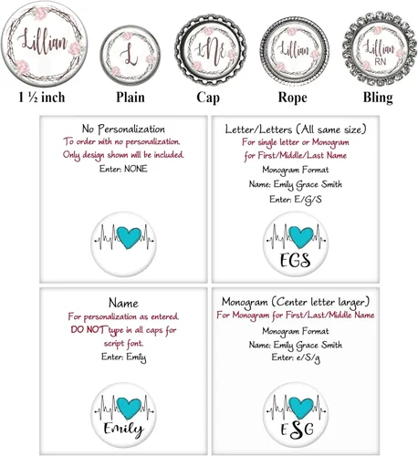 Vista 2 de Deer Antlers Badge Reel - Retractable Id Holder Personalized with Name, Monogram, Occupation Title - Pink Flower Nurse Gift