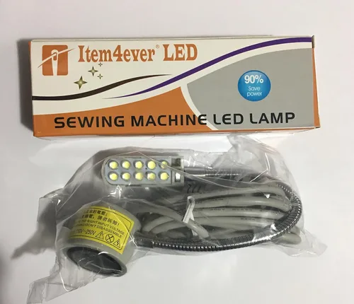 Vista 2 de item4ever Base de montaje magnética flexible de cuello de cisne lámpara 10 LED luz para el hogar o la máquina de coser