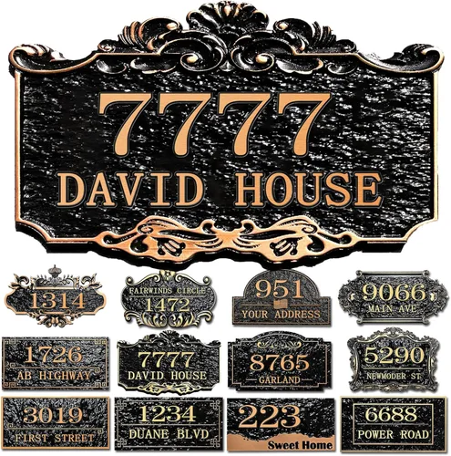 Vista 10 de Placa personalizada de dirección de casa, letrero de dirección de nombre de calle personalizado para números de casa, placa para buzón de garaje